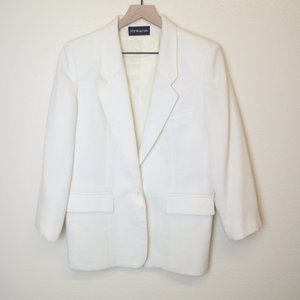 Vintage White Linen Blazer